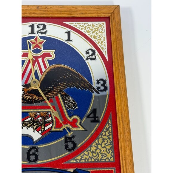 Wall Mirror Clock Vintage Budweiser King of Beers Eagle Vintage Man Cave Bar Dec - Picture 10 of 16